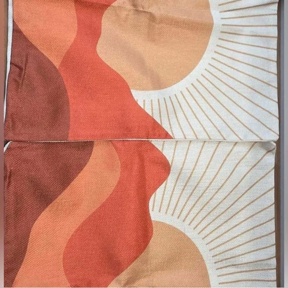 Set 4 Square Zippered Pillow Covers Different Patterns Never Used
